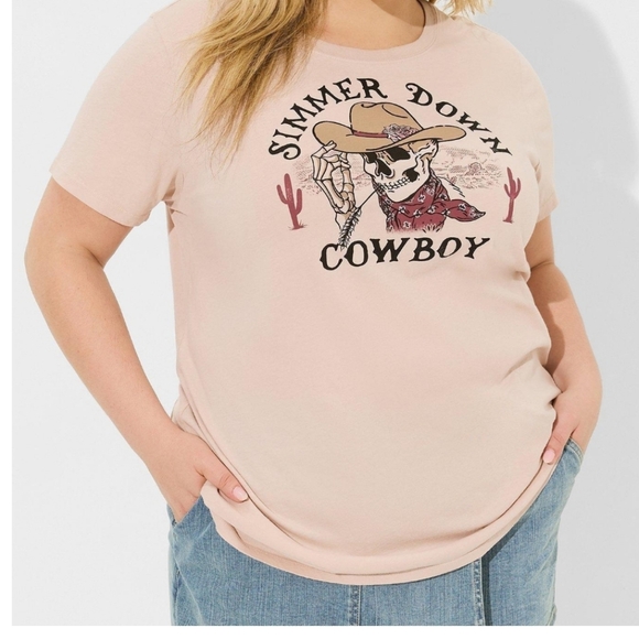 torrid Tops - Torrid Heritage Womens Sz 2 (18/20) Simmer Down Cowboy Graphic T Shirt Western